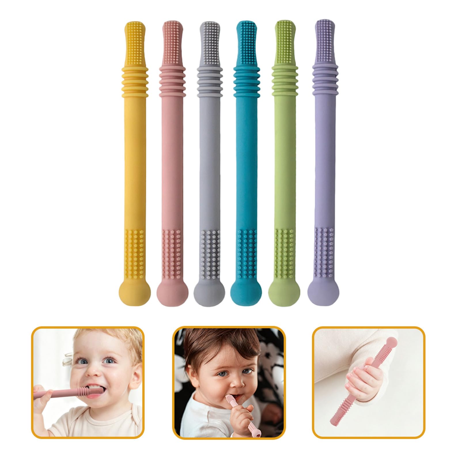 6 Piezas para Bebés Tubos de Silicona Seguros y Duraderos para Aliviar Molestias de Juguetes Sensoriales para Recién Nacidos y Pequeños para Desarrollo y Calma