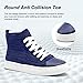 Xraehni Women's Men’s Fashion Sneakers High Top Lace Up Shoes for Women Men Breathable Flying Woven Mesh Sneakers Casual Outdoor Sport Running Walking Shoes Navy Blue