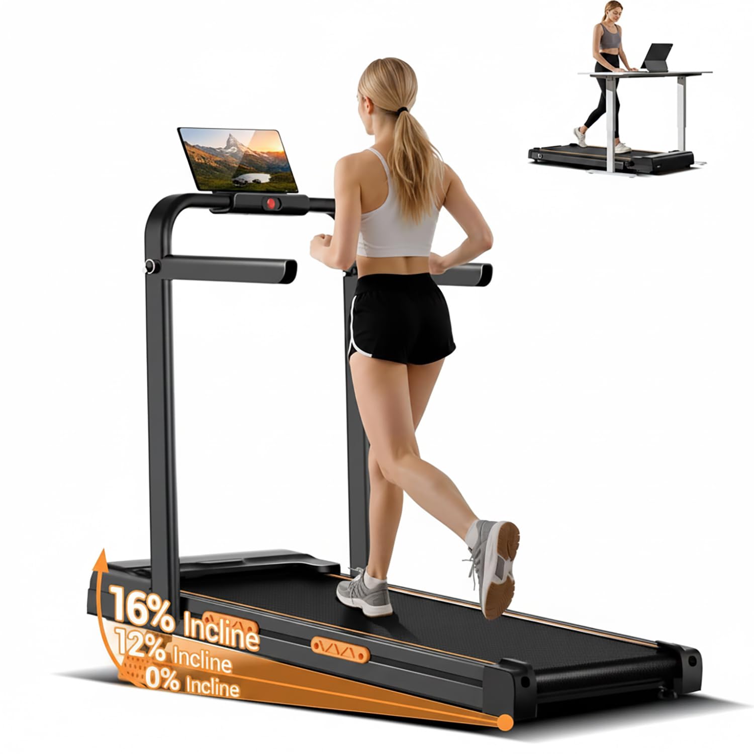Folding Treadmill with 16% Incline