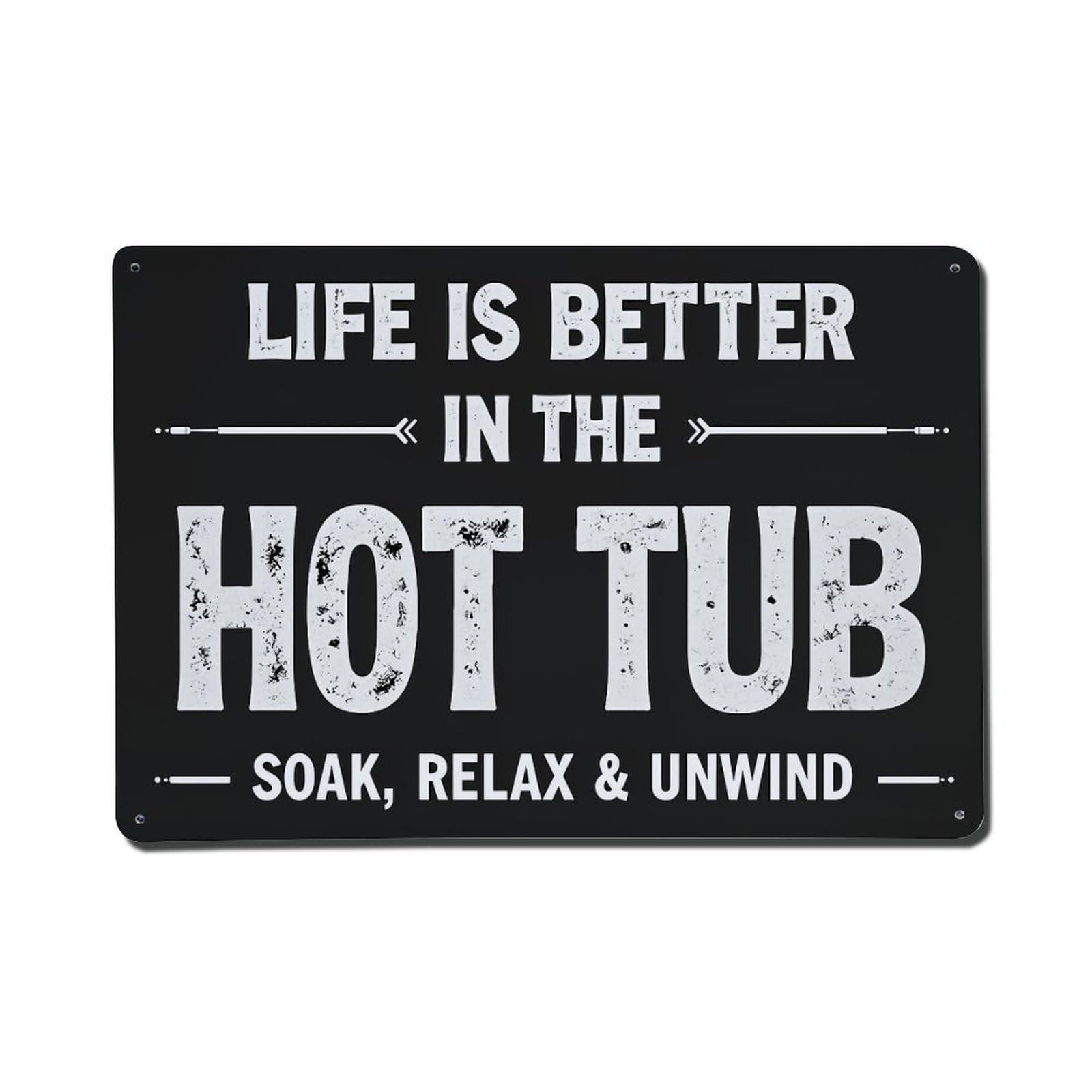 Jdfenggu Vintage Life Is Better In Hot Tub Retro Metal Tin Sign, Metal Poster For Bar, Home, Man Cave, Kitchen, Laundry Room Art Decor 8X12 Inch