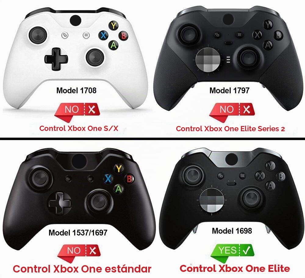 eXtremeRate Carcasa con 2 Anillos de Acento para Xbox One Elite Accesorios Protectora Placa Frontal Kit de reemplazo Cubierta Shell Funda para Xbox One Elite Control-Modelo 1698(Sombra Rojo)