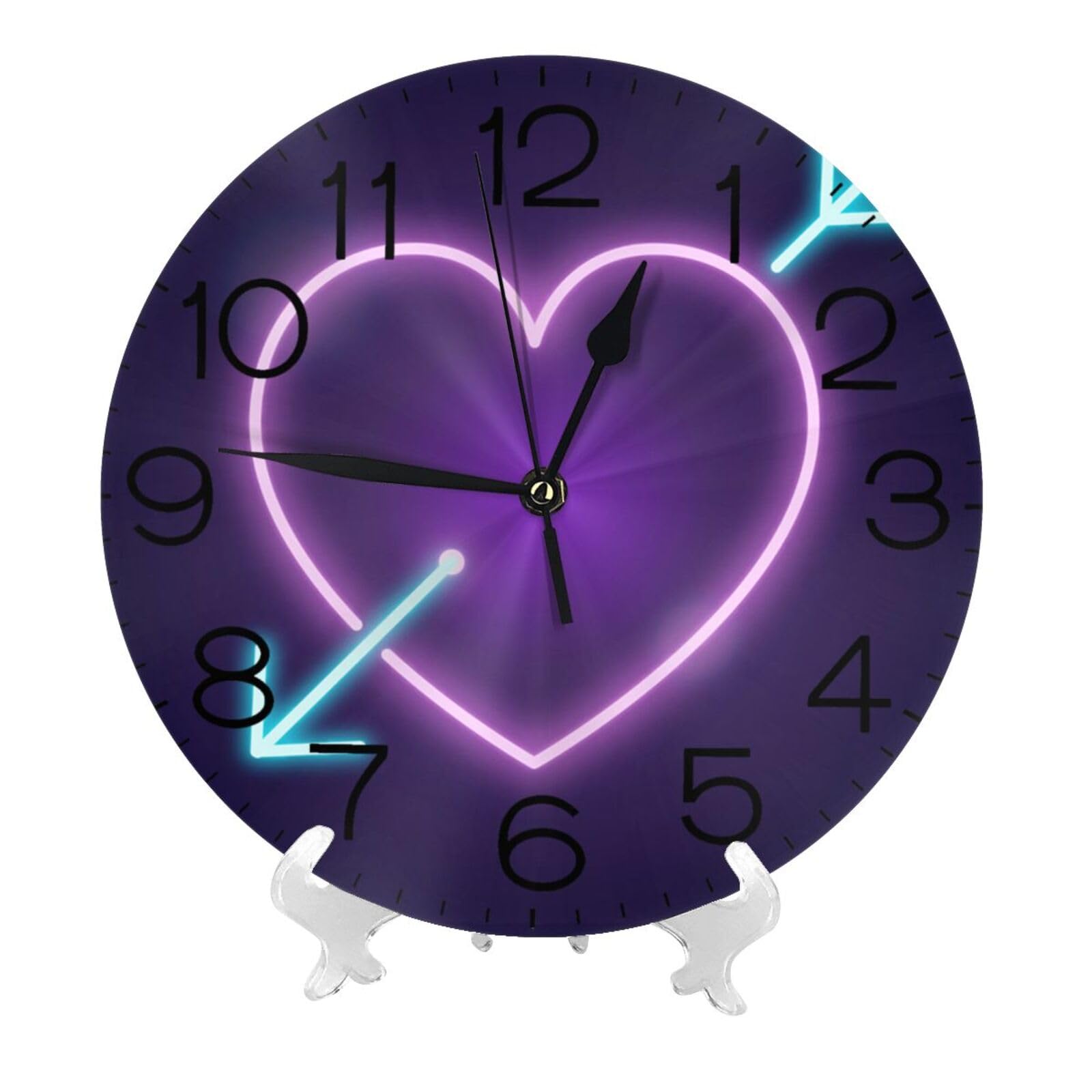 Amazon.co.jp: ネオンハート 壁掛け時計 おしゃれ 丸型 掛け時計 油絵