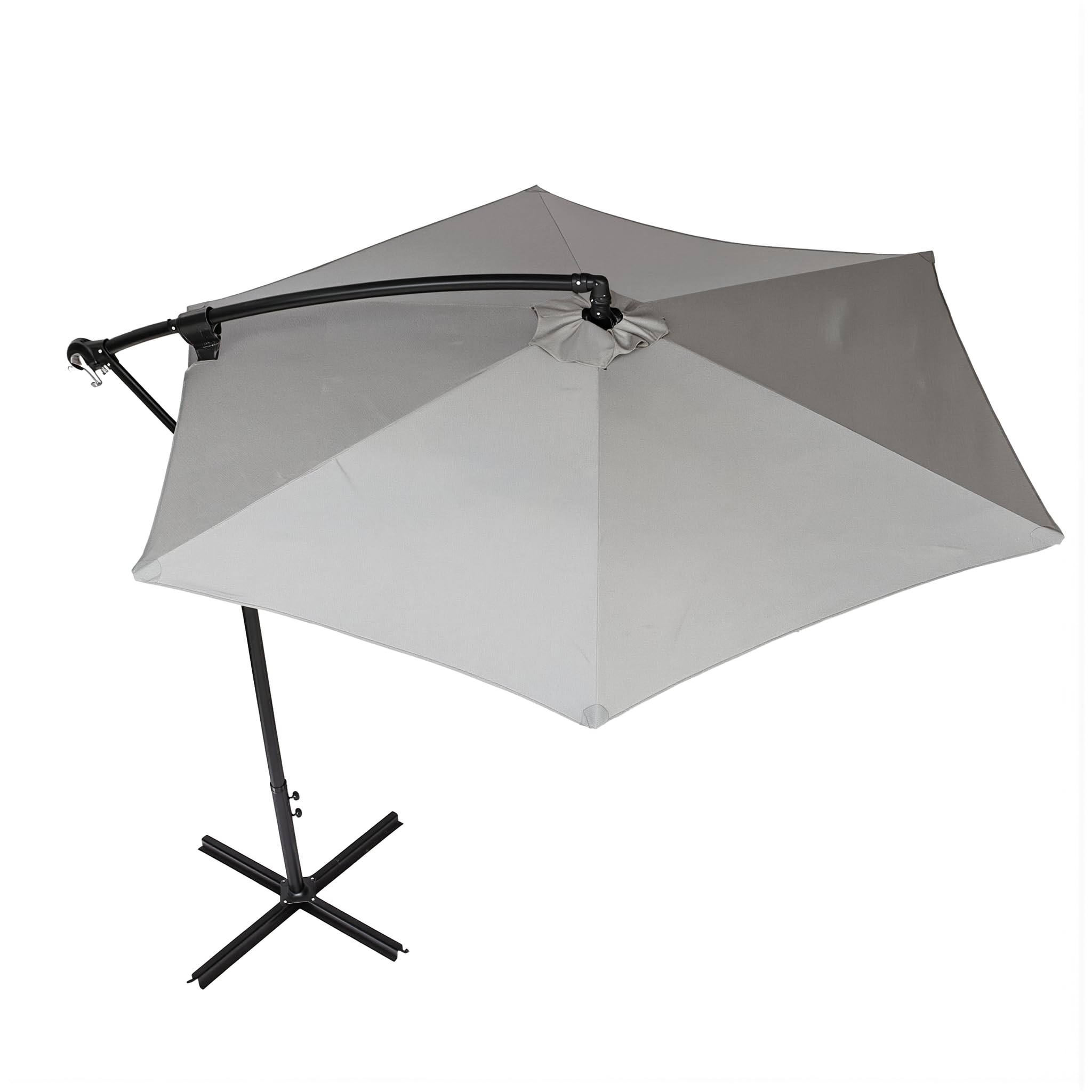Ombrellone a Braccio Decentrato MYKONOS 3 Metri – Struttura Acciaio Ø48mm 8 Nervature – Telo Poliestere 180g/m² Idrorepellente Anti-UV – Apertura a Manovella – Parasole Giardino Terrazzo Piscina