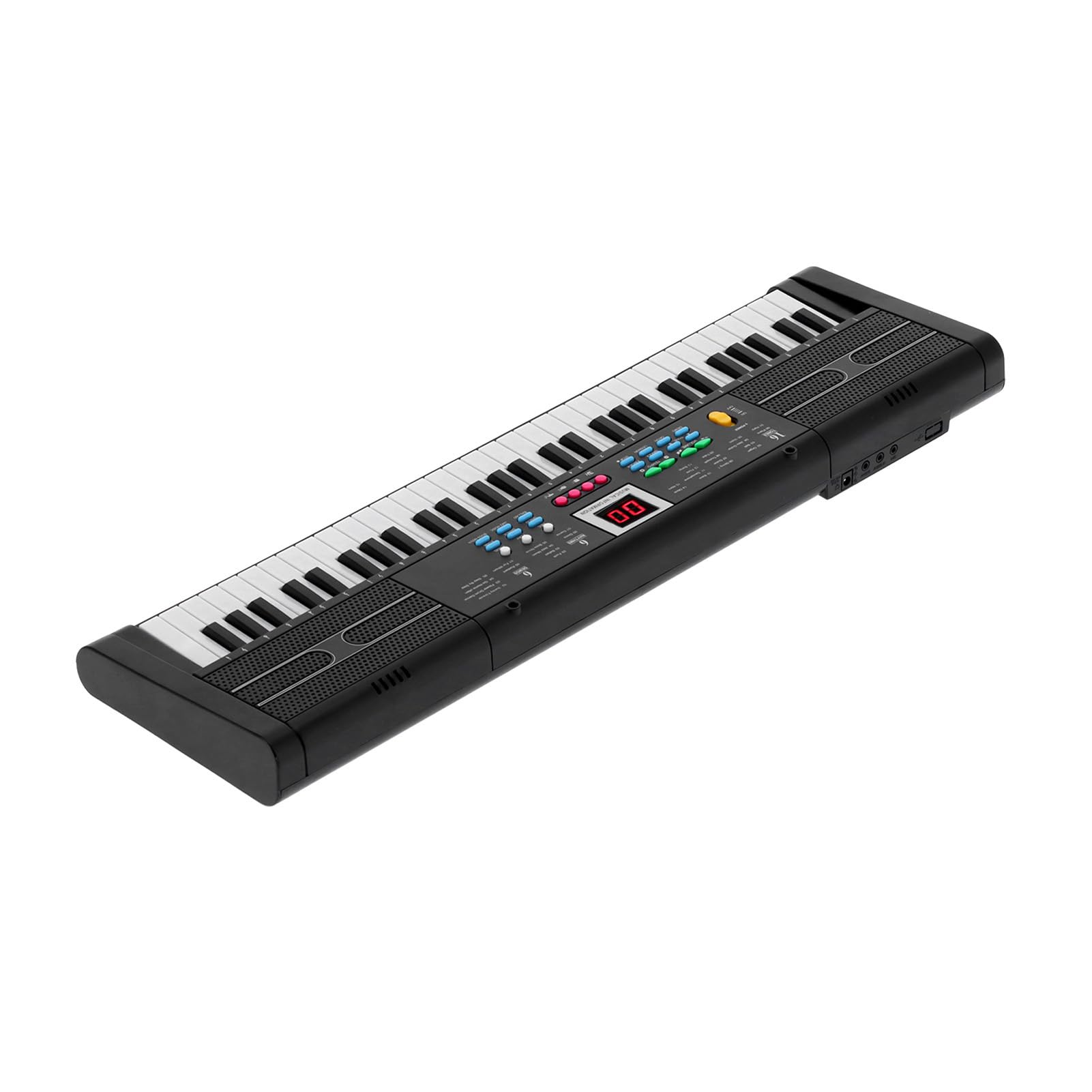 Tastiera Pianoforte 61 Tasti Elettrica con Microfono USB per Bambini Che Imparano e Si divertono. Strumento in Plastica Nera