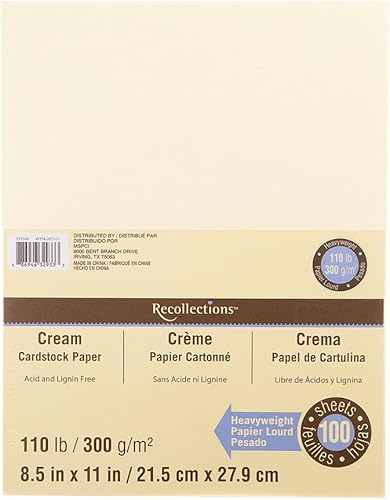 Recuerdos Crema Heavyweight Cardstock Paper, 8.5" x 11"100hojas