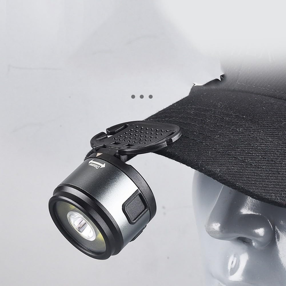 Linterna frontal LED recargable, luz de clip USB-C de 5 W con gancho magnético para camping, correr, pesca, 280 lúmenes, modos blanco y rojo