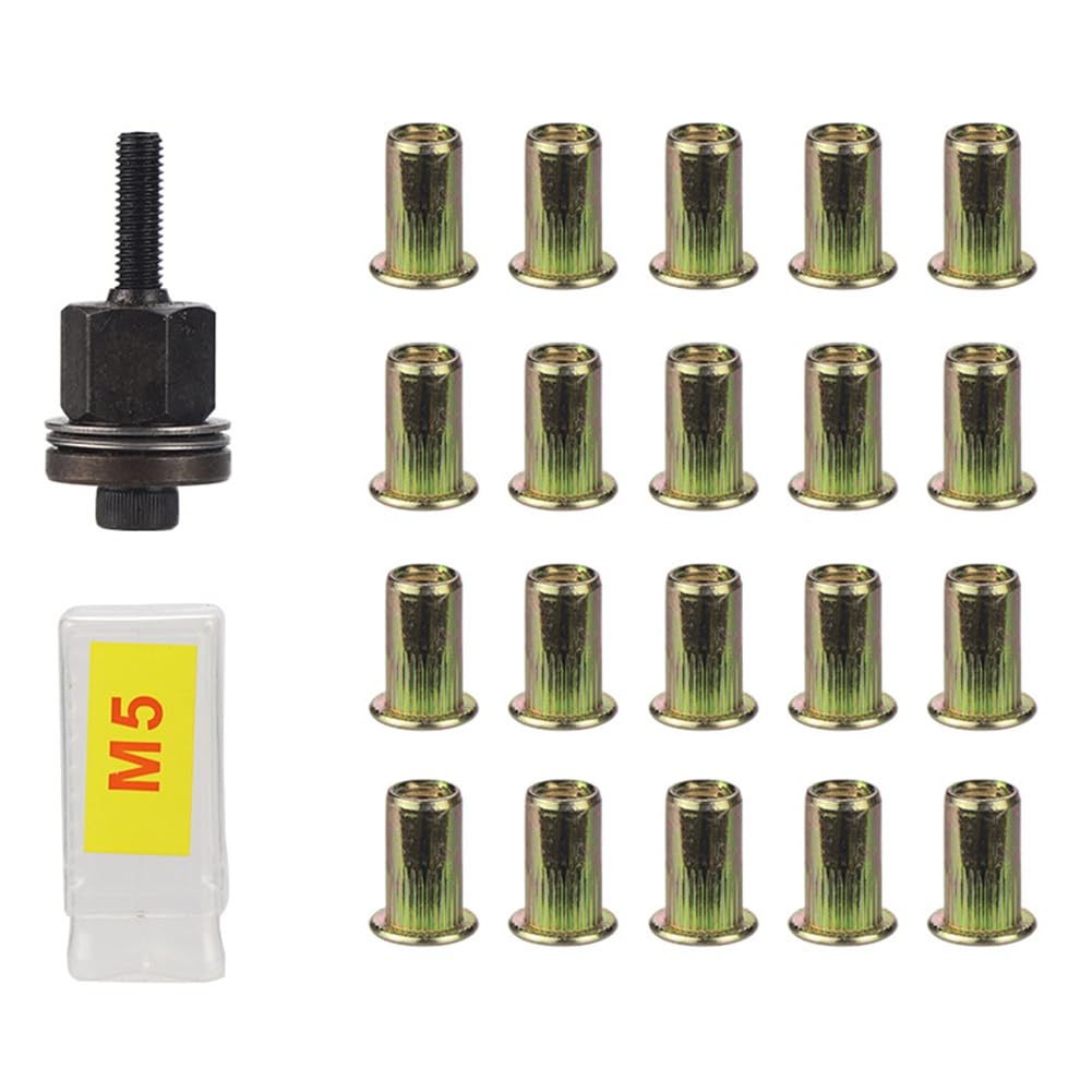 Rfeeuubft 21pcs Rivet Nut Tools Hand Rivet Nut Simple Installation Manual Riveter for Rivnuts Tools for Nuts M5