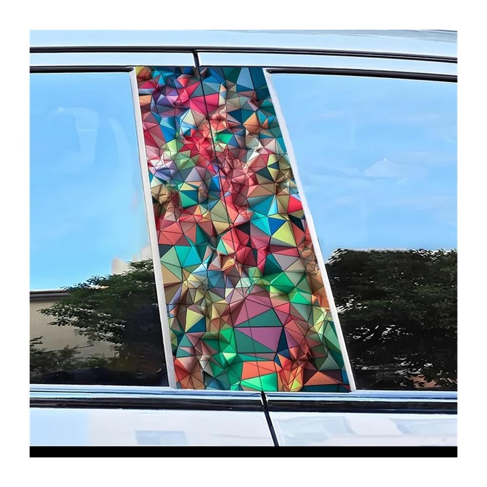 Car Parts 2pcs Car Door Post Decals Geometric Collage Scratch Protection Sticker