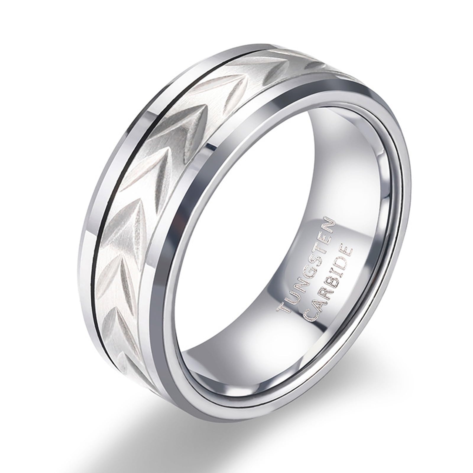 Anillo Hombre para Matrimonio 8 mm, Anillos Tungsteno Personalizado 12 a 30