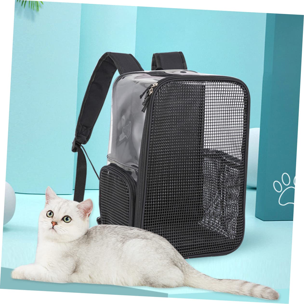 Toyvian Zaino per Animali Domestici Traspirante Borsa da Viaggio per Gatti Respiranti Grande Capacità Leggero e Facile da Pulare per Escursioni e Vacanze