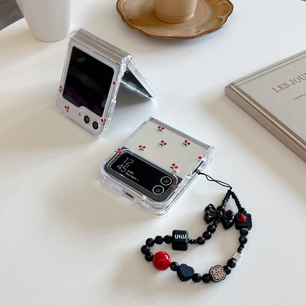 Correa para teléfono con cordón para Samsung Galaxy Z Flip 4 5, Funda Transparente para Samsung Z Flip5, Z Flip 5, 4, Z Flip4, Funda Fina y rígida para Samsung Galaxy Z Flip 4