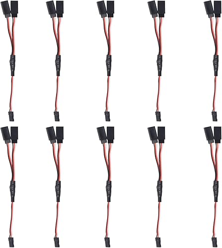 AEDIKO 10 cables de extensión servo de 5.906in, control remoto, cable divisor de 1 a 2 Y, macho a hembra, cable de extensión Servo Y
