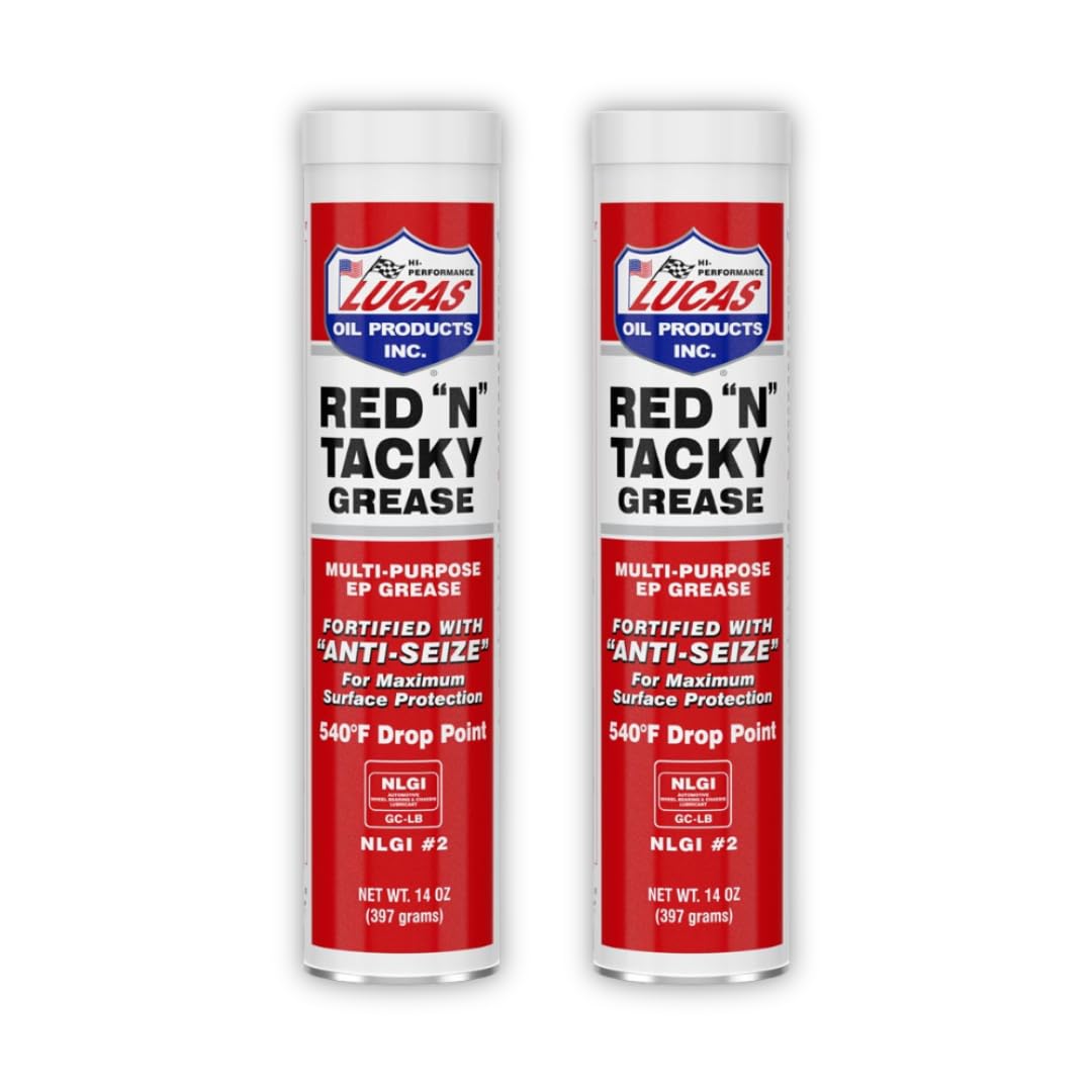 Multi Purpose Grease | Red N Tacky | Lithium Complex Grease | 2 Pack | 14 Ounce Cartridge (Red N Tacky, 2 Pack Tube)