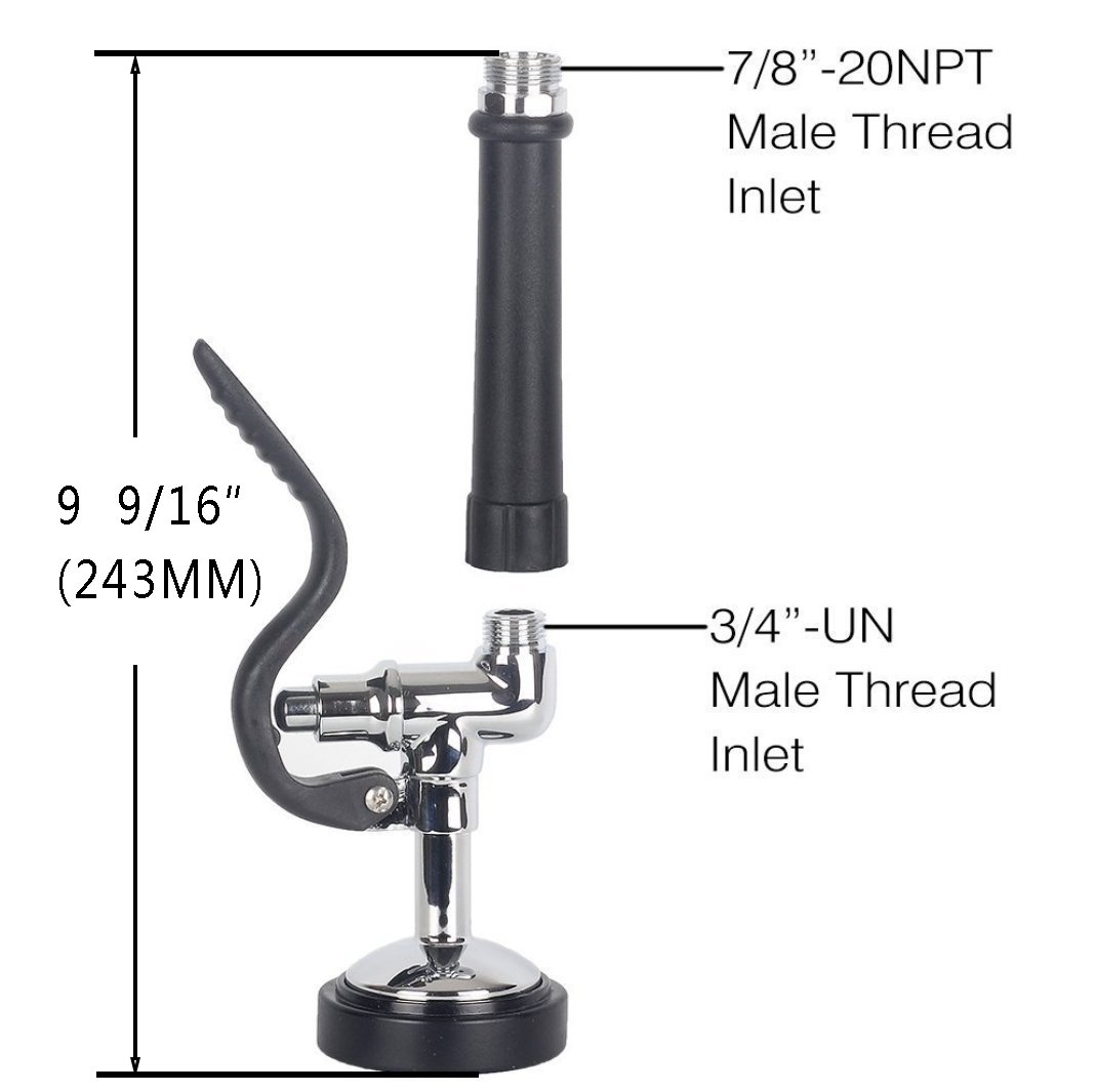 High Pressure Sprayer Head Pre Rinse Shower Head Pull-Down Commercial Kitchen Sink Tap Parts Copper POUGEO Handheld Multifunction Dishwasher Accessories Brushed Chrome Finshed - Image 2