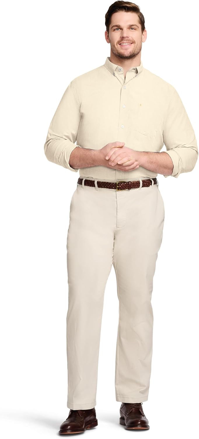 Izod Men's Big and Tall Button Down Long Sleeve Stretch Performance Solid Shirt - Image 6