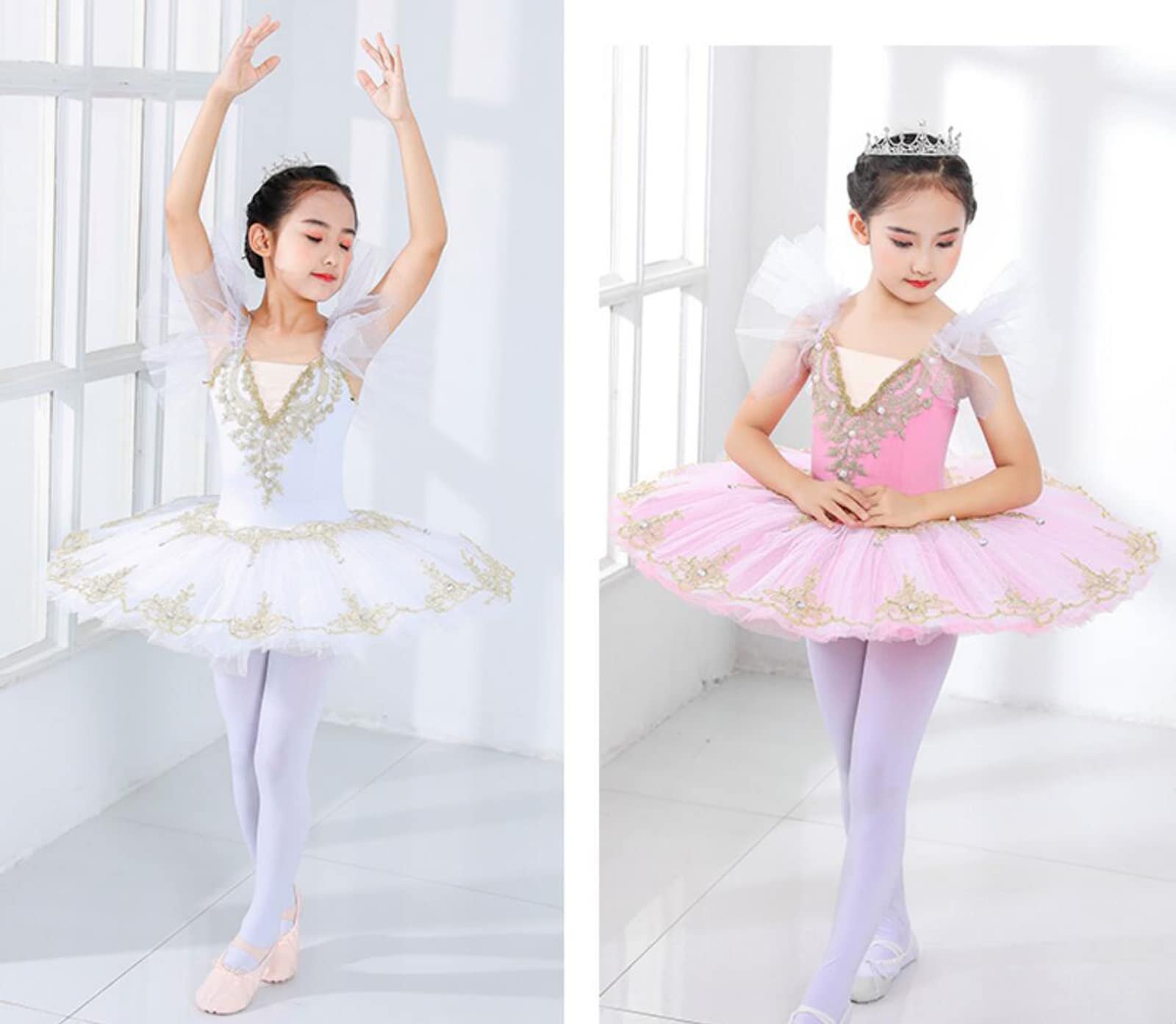 Costume Ballerine KJCQGQTZ Vestito Da Balletto Per Ragazze Body Canotta  Gonna Body Fasciante, image size:1600x1393