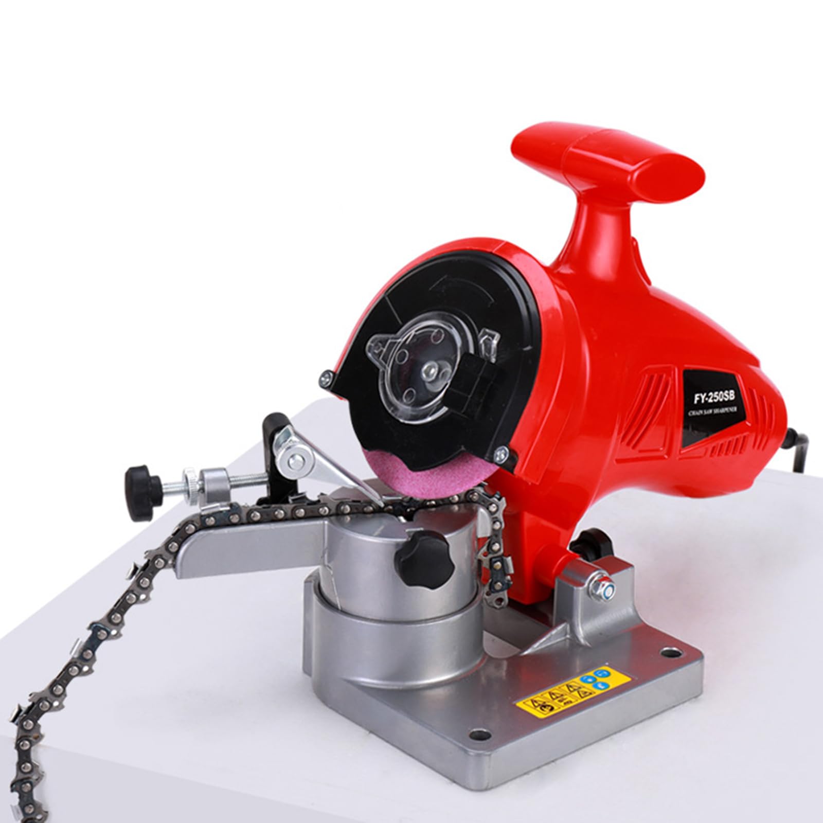 Kit de afilador de motosierra eléctrico, herramienta automática para afilar motosierras, velocidad sin carga: 8400 rpm, ajuste de ángulo (0-35°), con funda protectora, para todo tipo de cadenas de m