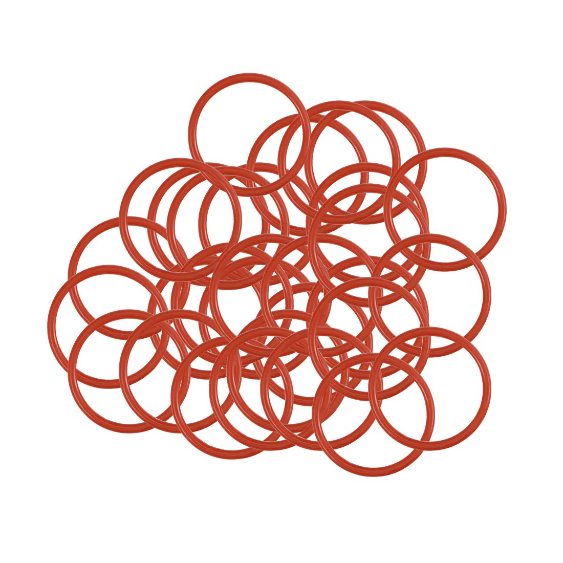 uxcell Silicone O-Rings 13mm OD, 11mm Inner Diameter, 1mm Width, Seal Gasket Red 30Pcs-image-36