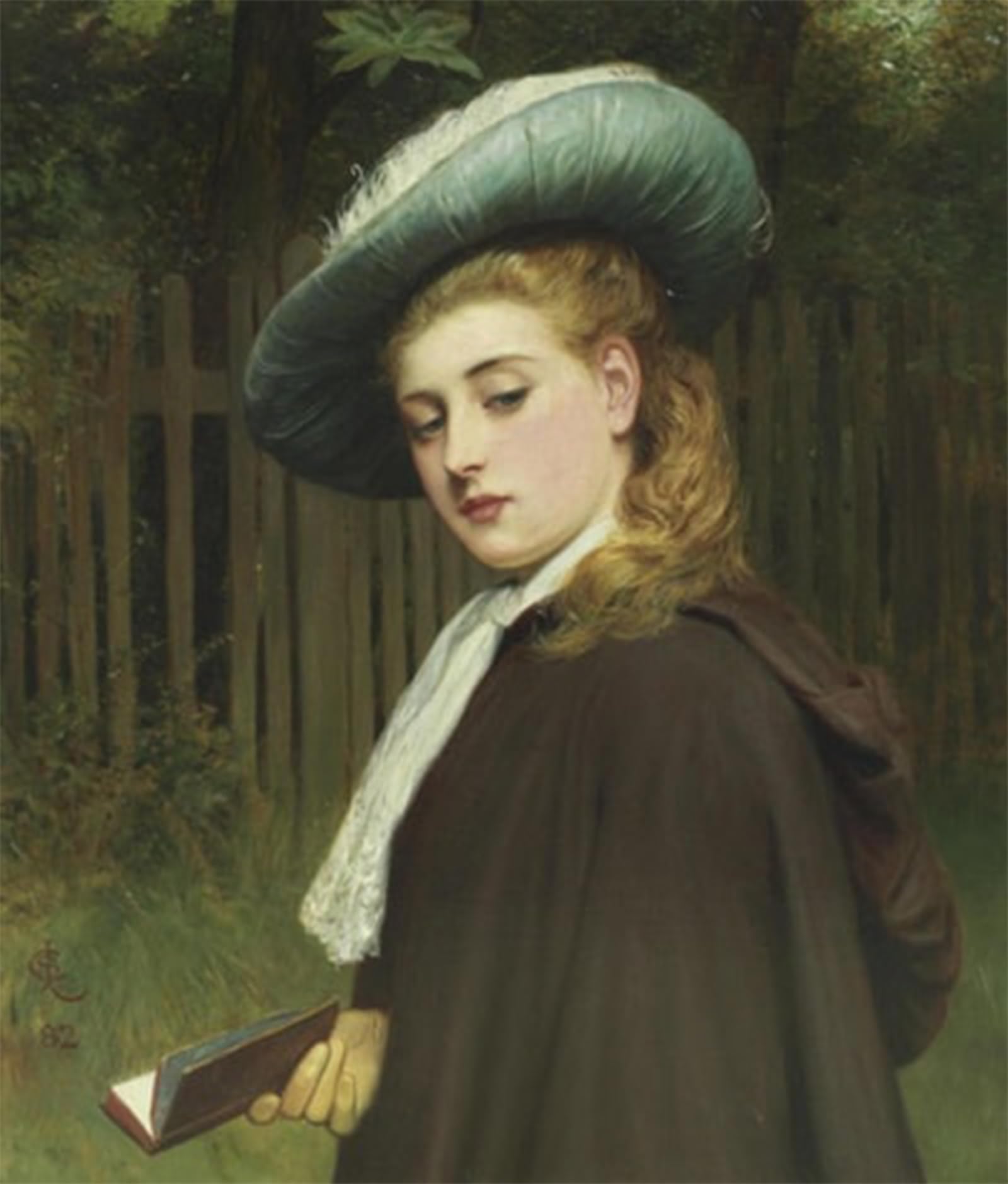 ARTXLXXBN Famous Painting Canvas Artwork Graffiti Print Young Beauty Charles Sillem Lidderdale Portrait Canvas Image for Home Decor 60x90cm