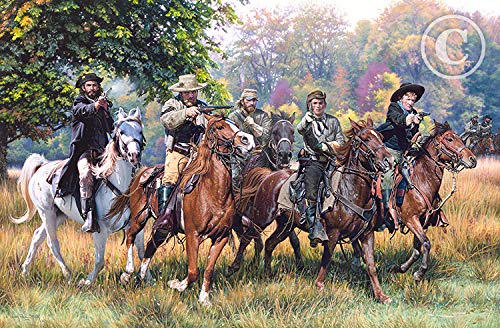 John Paul Strain Jesse James, S/N Studio Canvas Giclee, Bloody Bill Anderson, SGT. John Baker, John Jarrette, Jesse James, Frank James, Battle of Centralia, Missouri, September 27, 1864