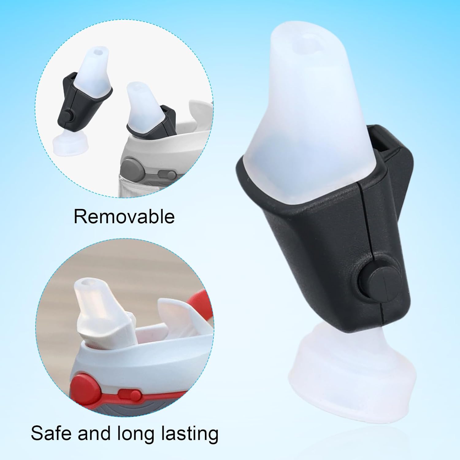 2 Pack Spout Replacement for Contigo, Soft Silicone BPA Free Spout Lids Mouthpiece Bite Valve Parts with Screwdriver for Contigo Aubrey Kids Water Bottle 14 oz and 20 oz (Bottle not Include) - Image 4