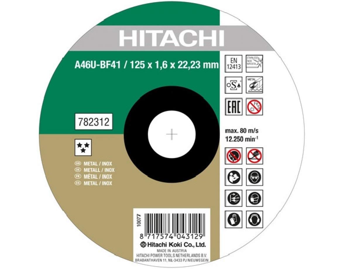 Hitachi – 782312 Cutting Disc 125 x 1.6 x 22.2 mm Inox/Metal