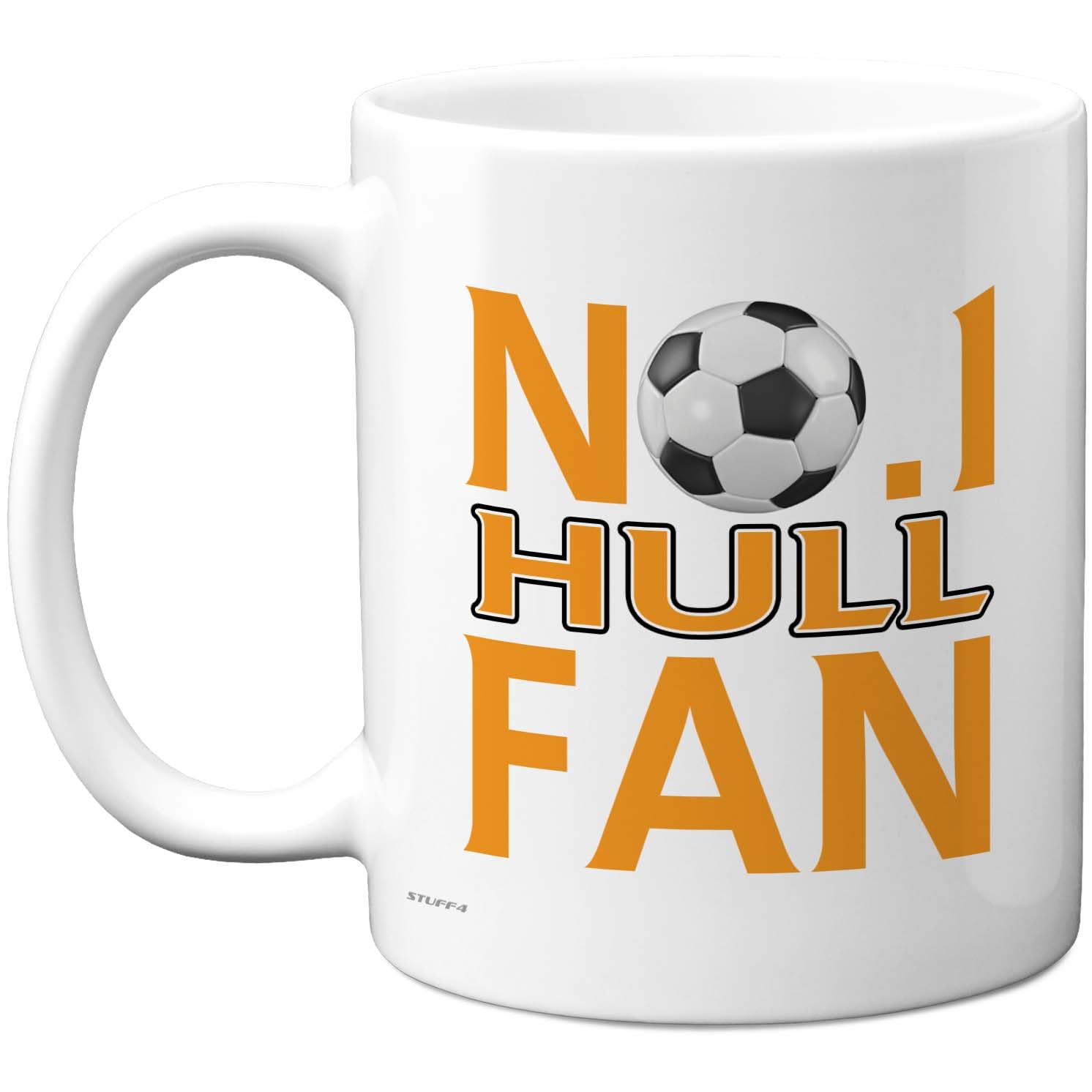 Novelty Mug for Hull Fans - No. 1 Hull Fan - Bold Orange & Black Football Design - Perfect for Supporter Pride - 11oz Ceramic Gloss Mug