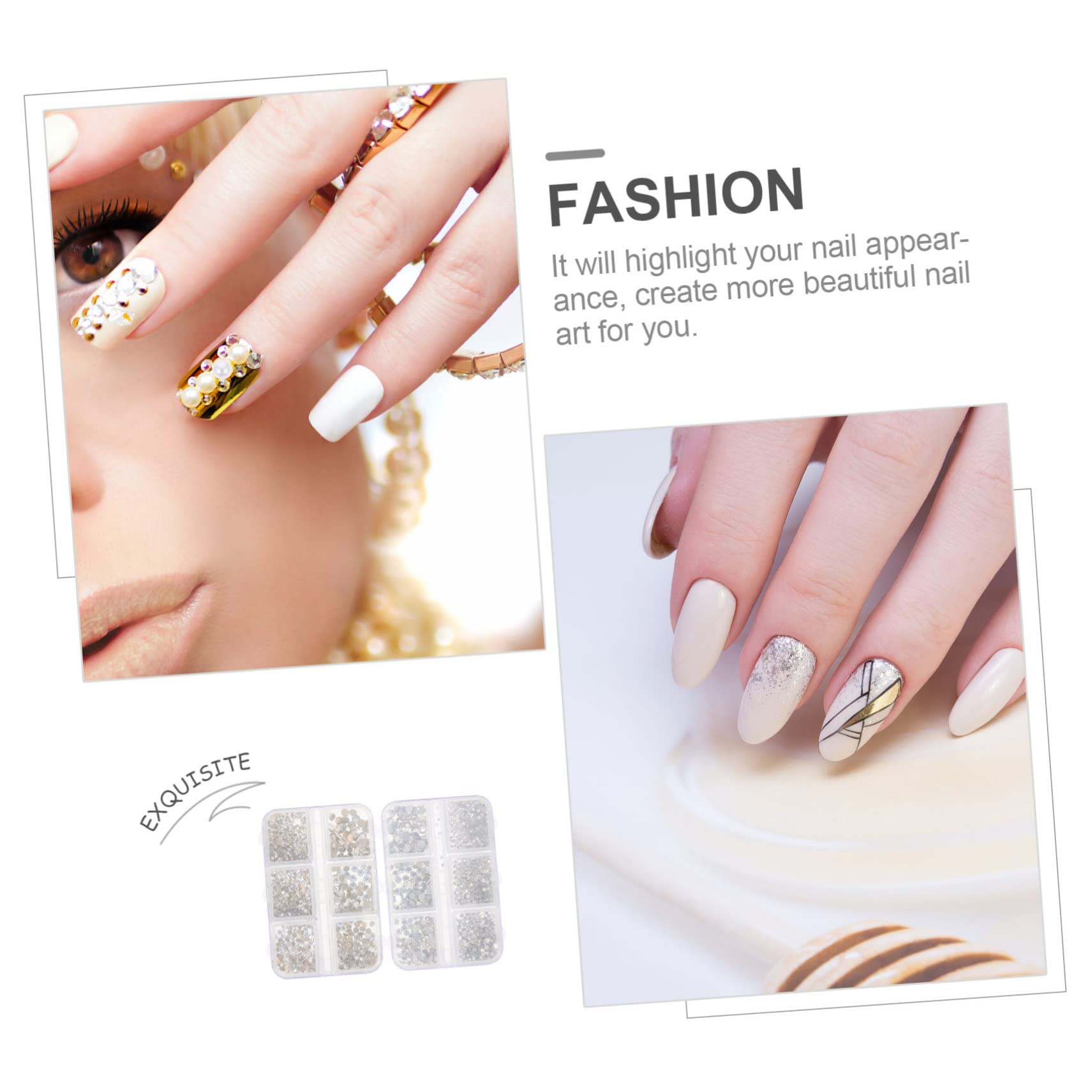 4 Set Decorazioni Per Unghie Con Accessori Per Nail Art Diy Per Unghie Naturali E Falsi Per Creazioni E Te 2 Scatole*4