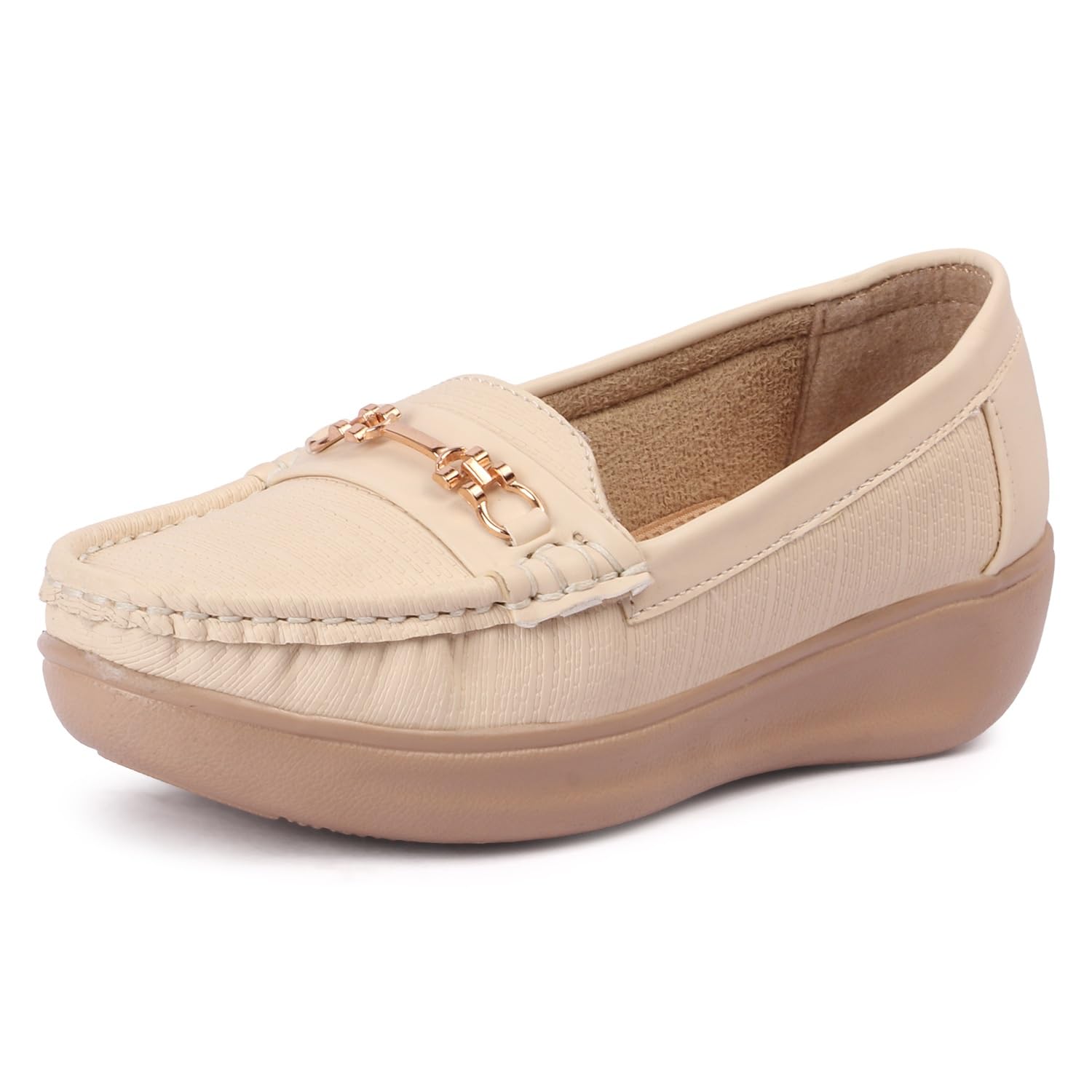 vendoz Women’s Comfortable Loafers | Ultra Lightweight I Stylish Slip-On Casual Shoes with Metal Buckle | Everyday Mocassins Ballet I for Casual Office Formal Wear LF821-picture-14