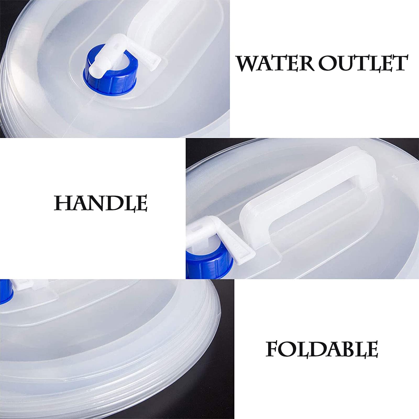Contenedor de agua plegable, 3L/5L/8L/10L/15L, contenedores de agua para camping sin BPA con grifo, transportador de agua para camping, cubo de agua portátil y plegable para uso al aire libre, picnic