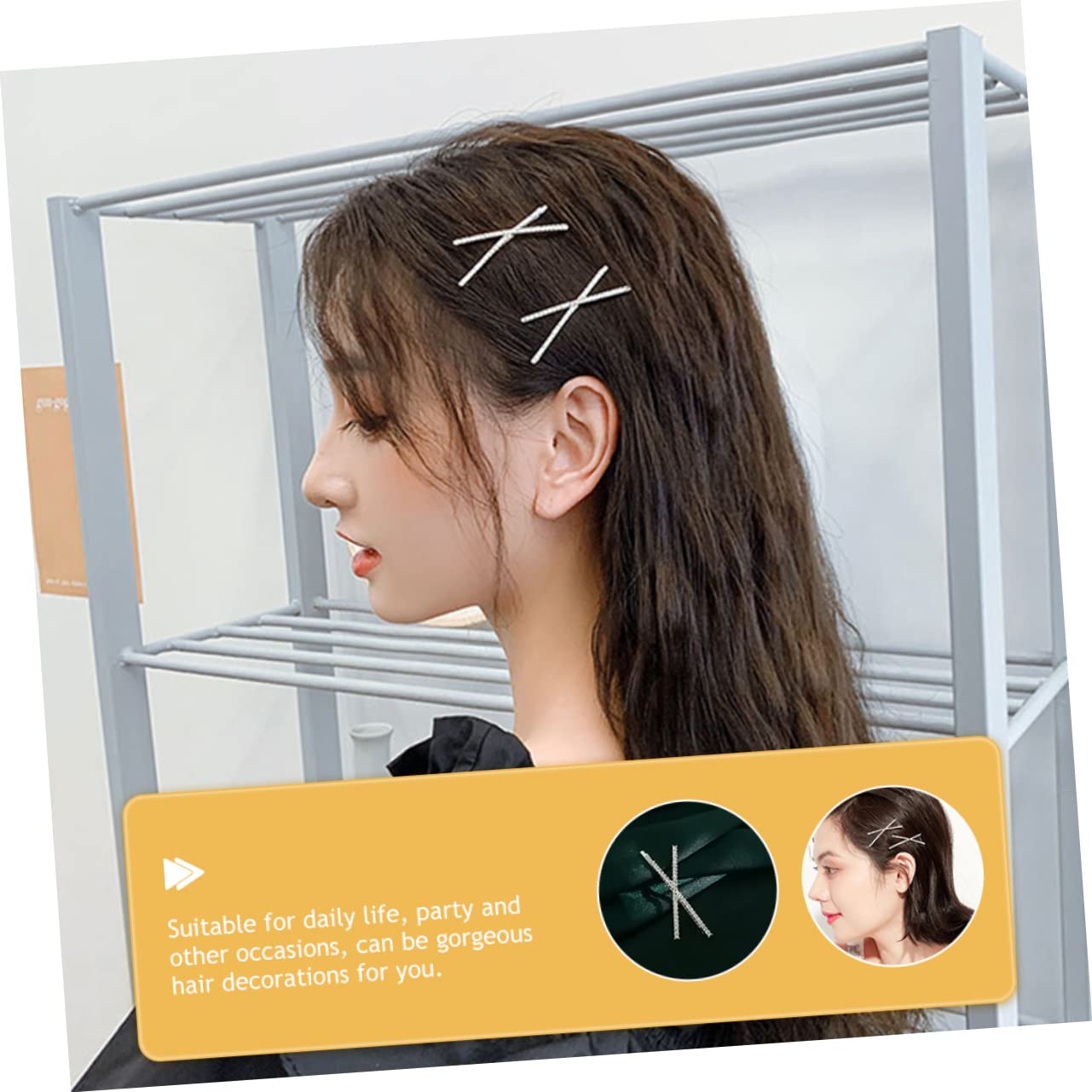 Housoutil 48 Piezas pasador de pelo de diamante accesorios para el cabello de mujer pasadores de pedrería para mujer decoración de horquillas de de imitación Gancho bien