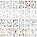 24 Hojas Pegatinas de Flores y Plantas, Johiux Scrapbooking Pegatinas Pegatinas Decorativas Transparente Stickers para Diario, Calendario, Bricolaje, etc.