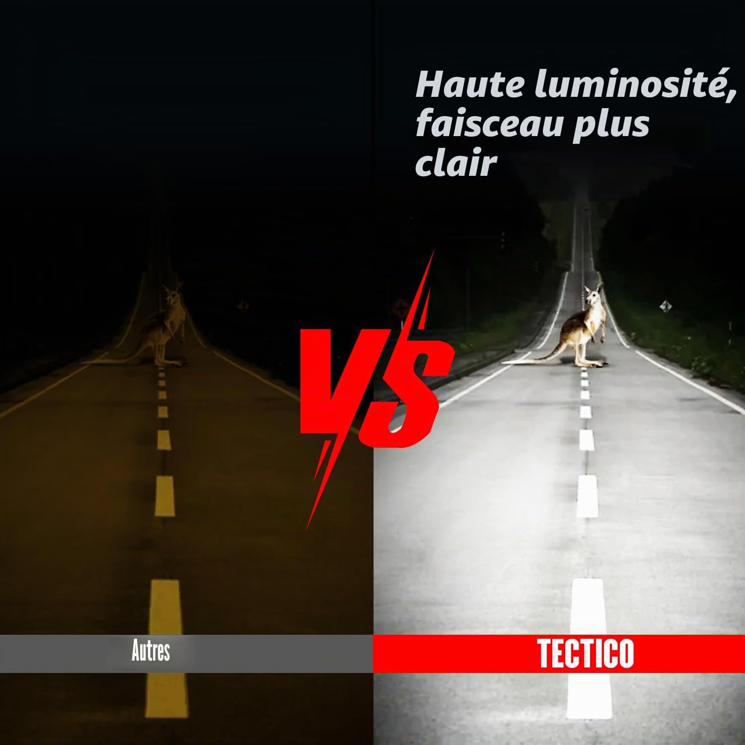 TECTICO D5S Ampoules Xenon 35W 6000K Blanc Diamant +300% Ultra Brillant D5S Kit de Conversion HID 12V DC avec Base Métallique Ampoule d'amélioration des phares, 2 Lampes