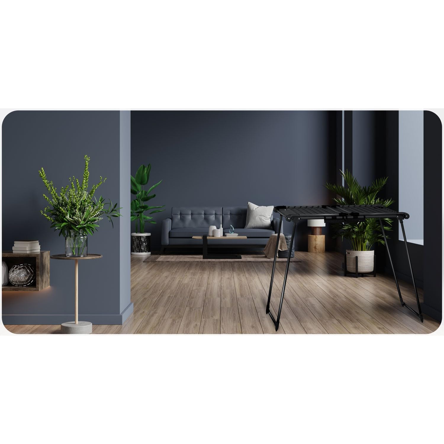 Wäscheständer Ausziehbar Platzsparend Wäscheflügeltrockner Wäschetrockner Ständer Stabiler Standtrockner Mit Rutschfesten Füßen Trockenfläche 19 M Debora Schwarz 174 x 61 x 108 cm