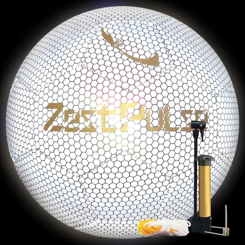 ZestPulse Holographic Reflective Soccer Ball Size 4 & 5 for Kids & Adults High Visibility for Night Games Training | Ideal Gift for Boys Girls 8-12 (Light)