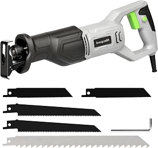 Inequalit 6Amp Reciprocating Saw - 3000SPM Variable Speed, 4/5" Stroke, 4-1/2" Wood Depth for Metal, PVC, Wood Cutting