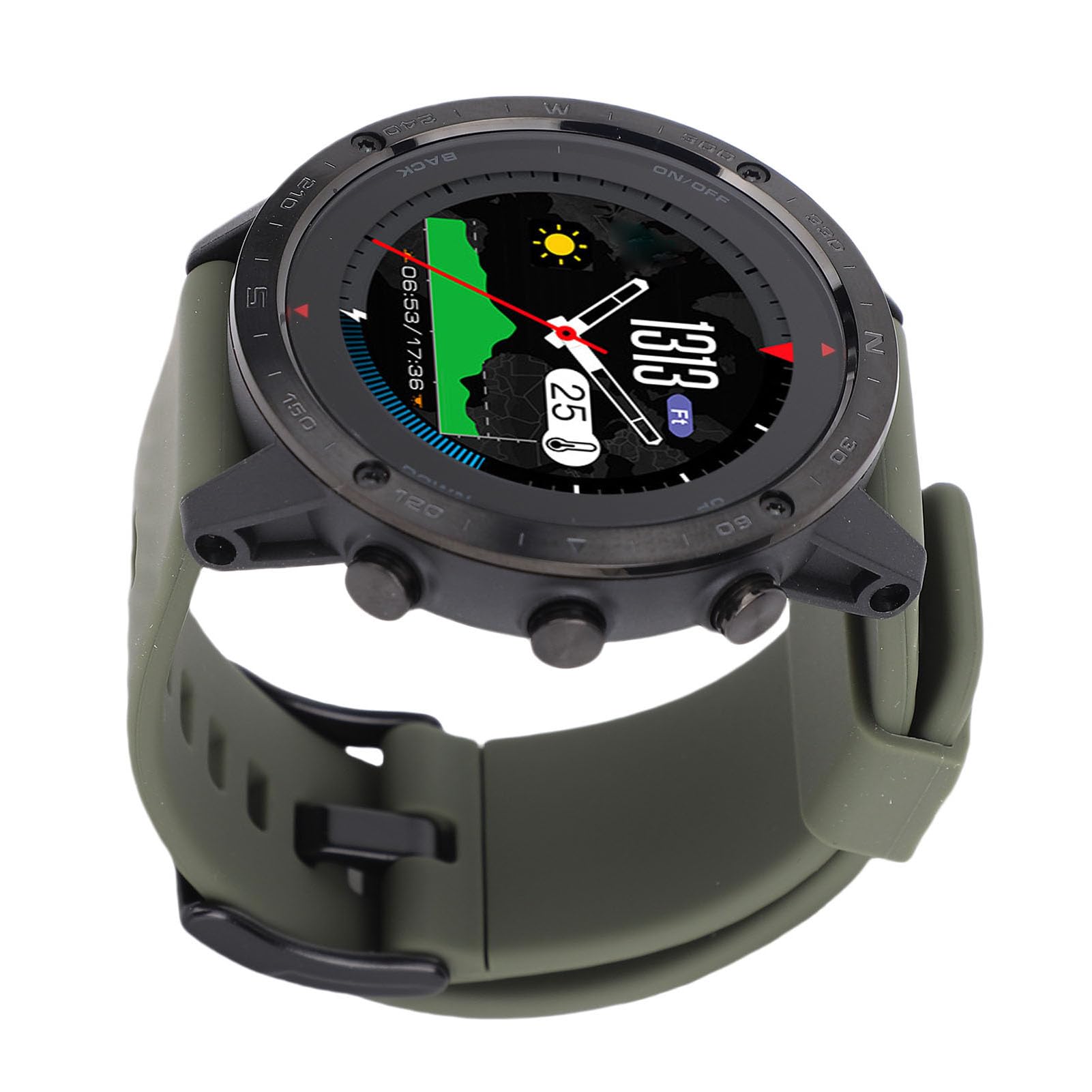 Orologio Intelligente Rotondo con Display da 1,3 Pollici - Orologio Sportivo Durevole per Immersioni e Nuoto - Materiale Leggero in Lega Ti - Ideale per attività All'aperto