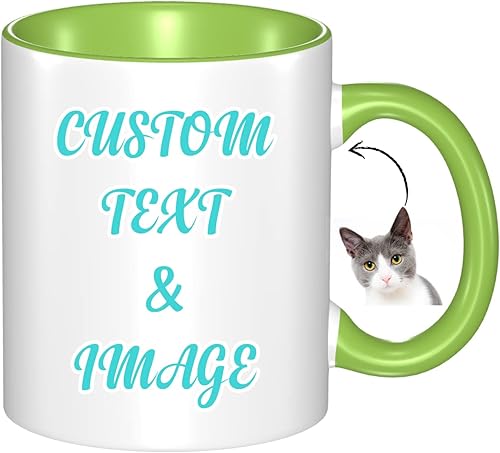 Vista 13 de Tazas de café con foto personalizadas, 11 onzas, tazas personalizadas con nombre de imagen/texto, regalos personalizados para el día de San Negro