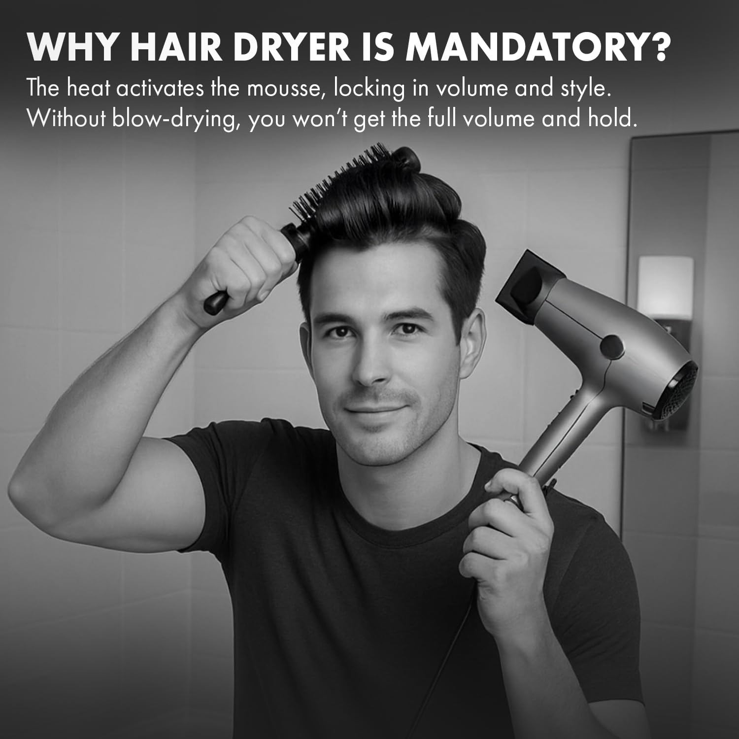 UrbanGabru Hair Volumizing Mousse for Men, Alcohol-Free, Lightweight Formula for Medium Hair, Adds Long-Lasting Volume & Natural Finish, Medium Hold | 200 ml 4