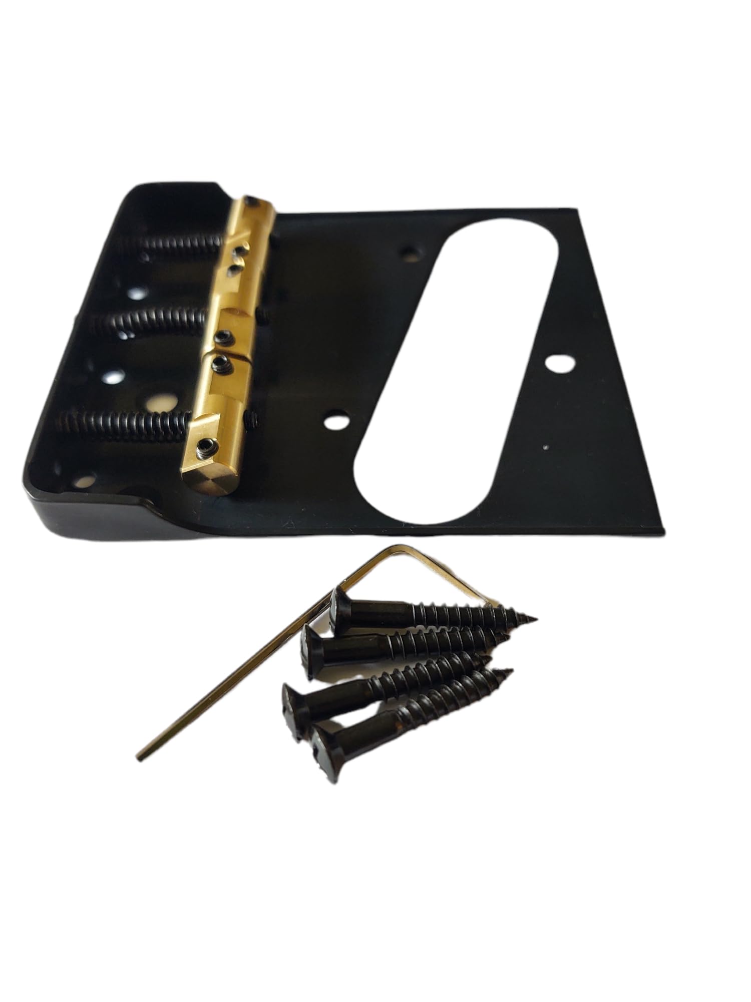 Black Tele Bridge with Cut-Down Sides and Wilkinson Compensated Brass Saddles