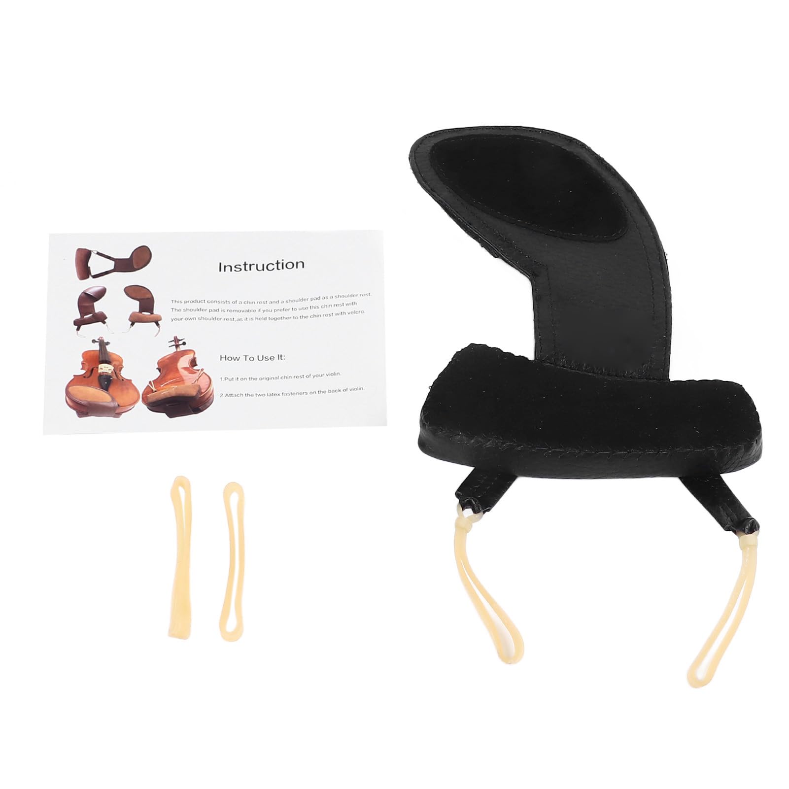 Funda para Reposamuñecas para Violín, Almohadilla para Reposabrazos para Violín, Piel de Oveja, Absorción de Impactos, Cómoda, Antideslizante, Color Negro, para Mayor Comodidad