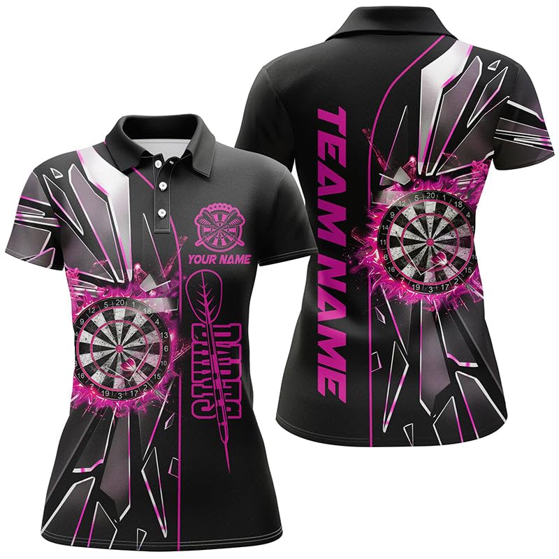 Personalisierte Pinke 3D Darts-Shirts für Männer & Frauen - Individuelle Dartliga-Shirts, Beste Darts-Trikots T1999