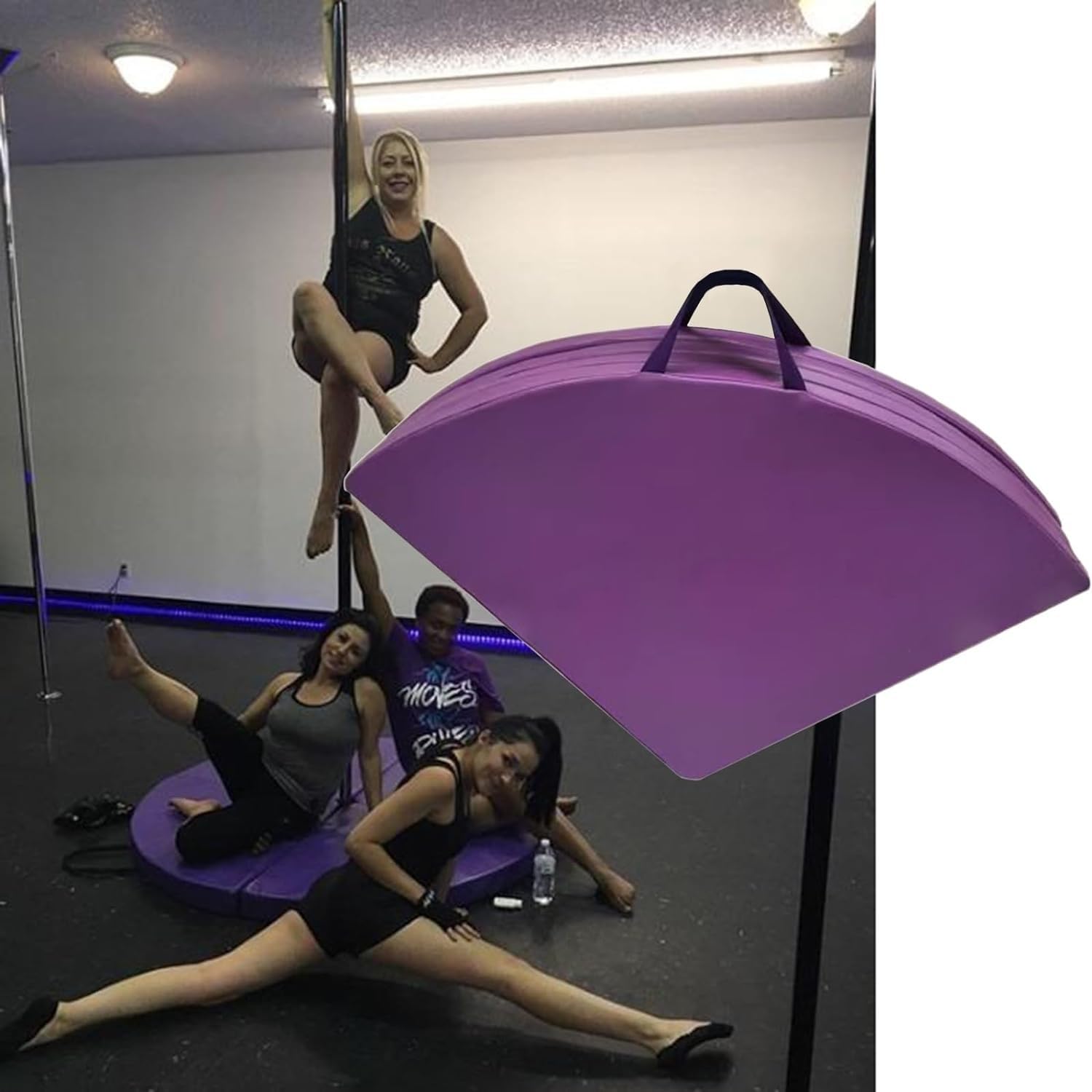 AYCDL Pole Dancing Pole for Home Spinning Pole Dancing Pole Folding Portable Dance Pole Crash Mat, 3cm/ 5cm/ 10cm Thick Safety Dancing Cushion for Home/Studio 45mm Sp,100cm/3ft/39in-Thick 5cm/2in
