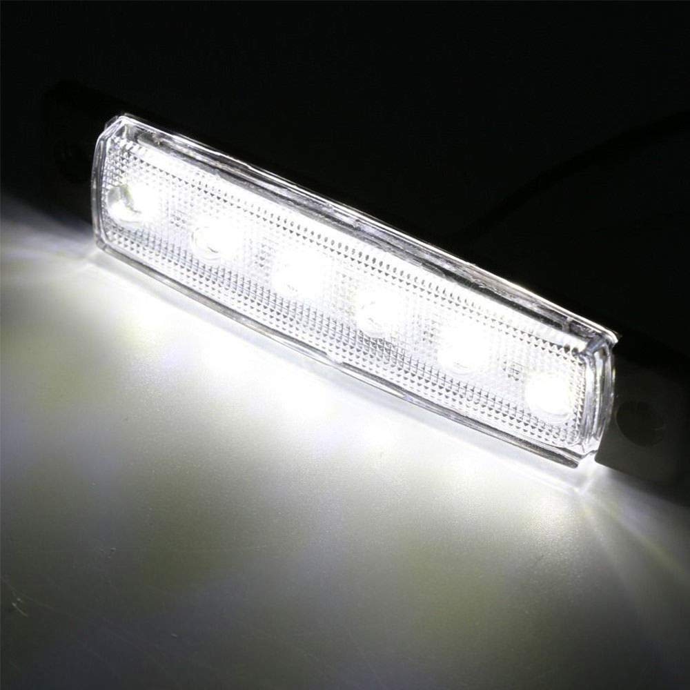 Maso 30PCS 12V 6LED SMD bianco & giallo & rosso indicatori di direzione luci laterali lampade di plastica per camion rimorchio camion