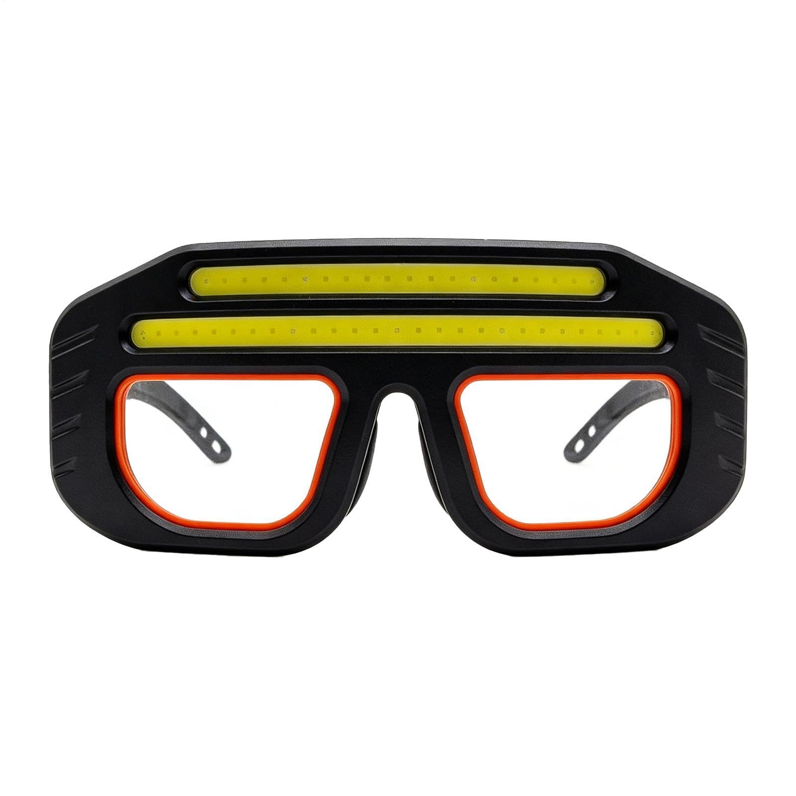 Faro LED duradero en gafas de seguridad ajustables para proyectos de carpintería 8