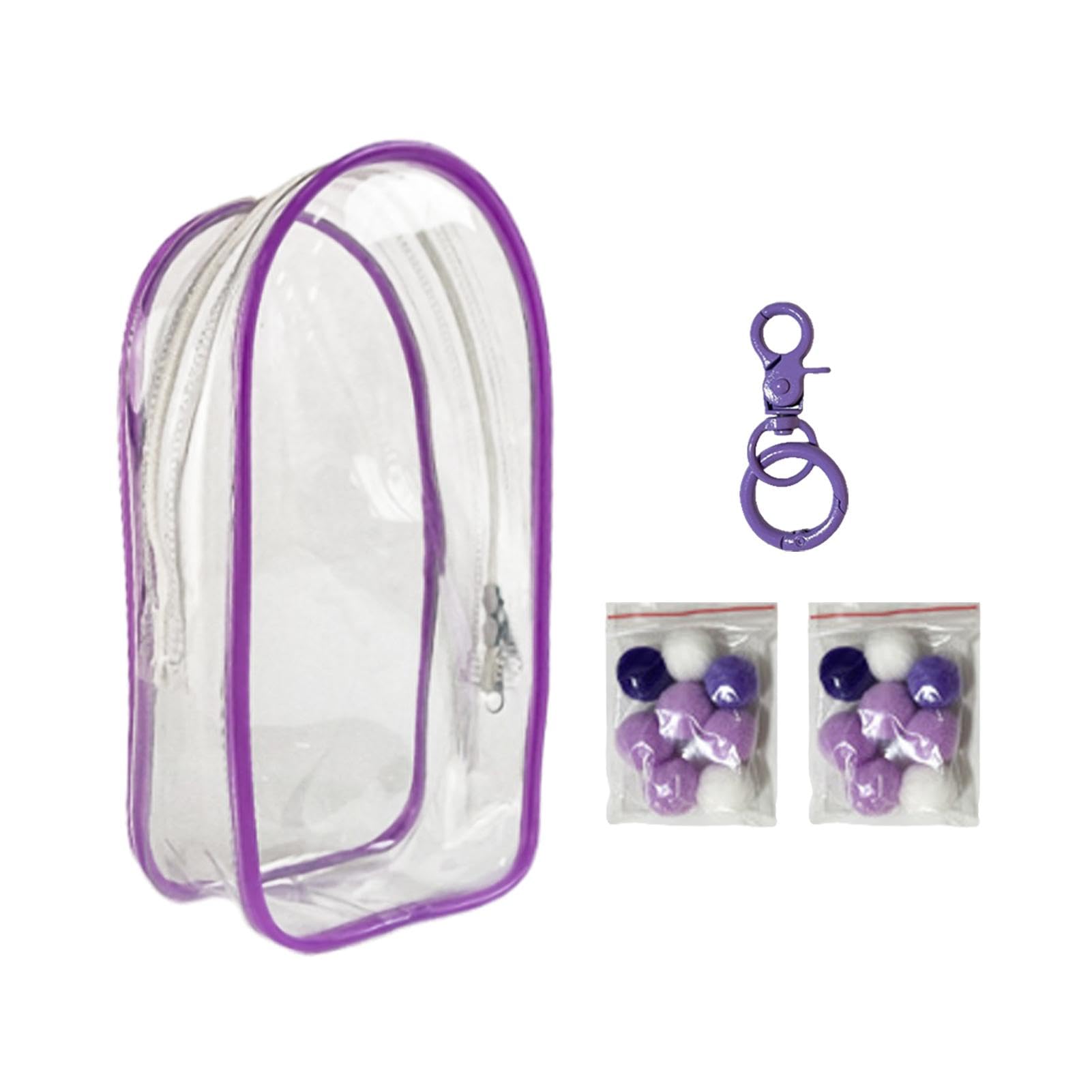 Genérico Estuche de transporte para muñecas, estuche transparente para llavero | Bolsa de llavero con exhibición de figura de muñeca pequeña,Paquete de muñecas de algodón vacío, vitrina de muñecas con cremalle