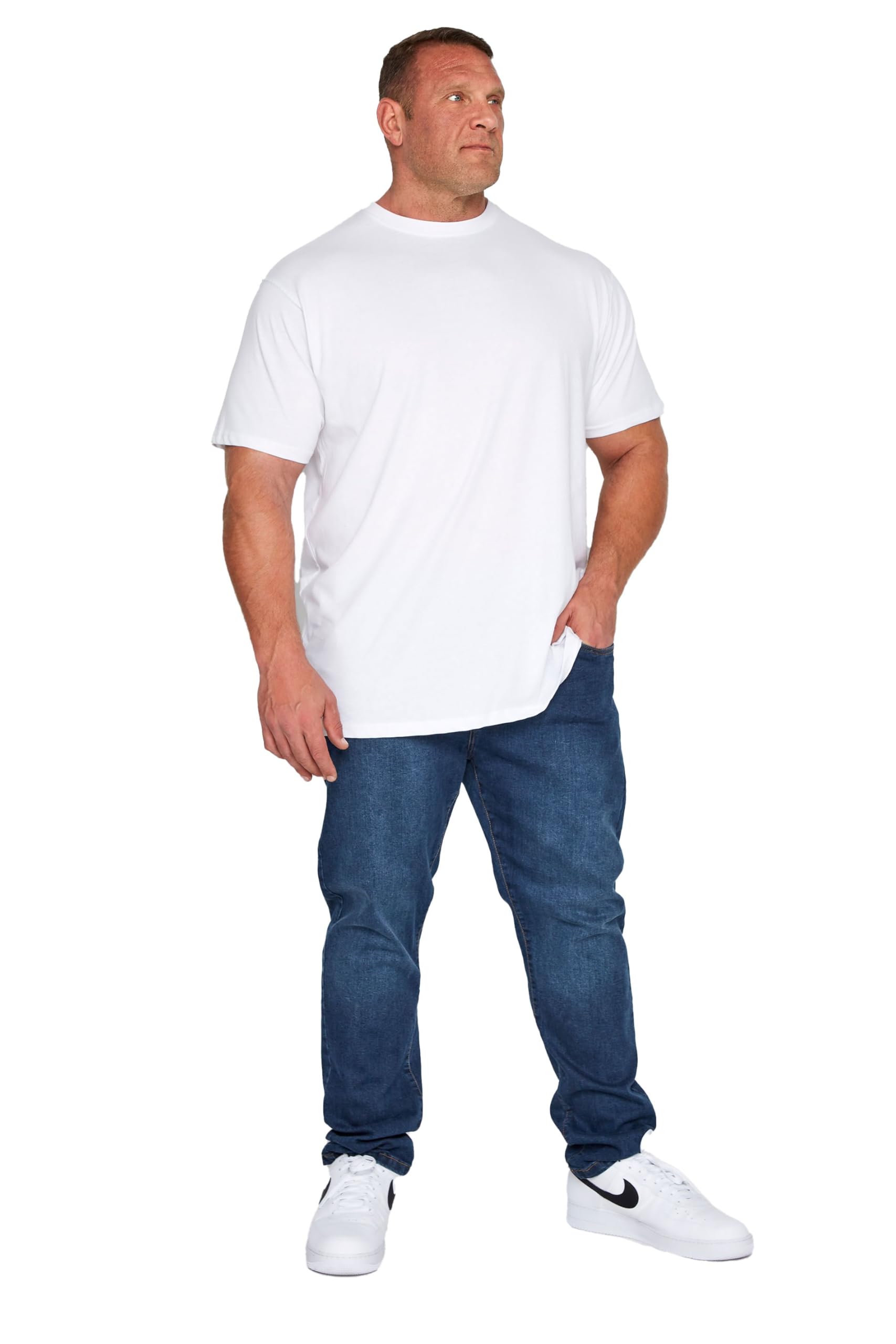 BadRhino Big & Tall Mid-Blue Stretch Jeans - Men's - Plus Size Curve