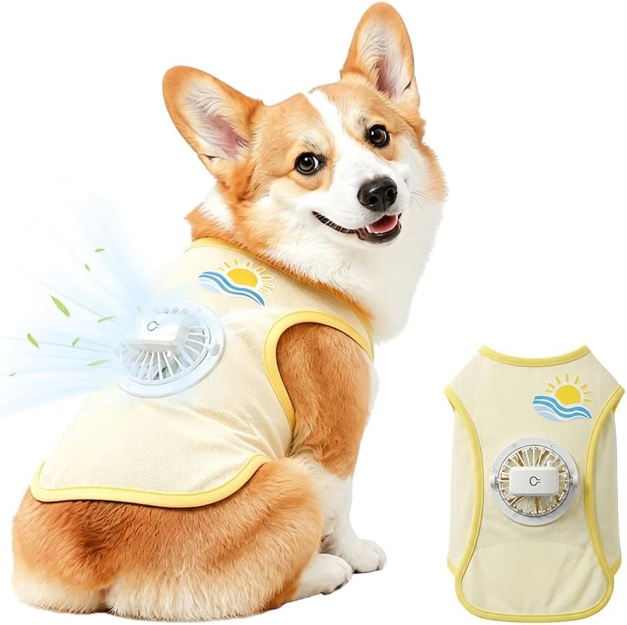 Amazon | 犬 空調服 ファン付き 犬 クールベスト【3段階風力調節・3秒