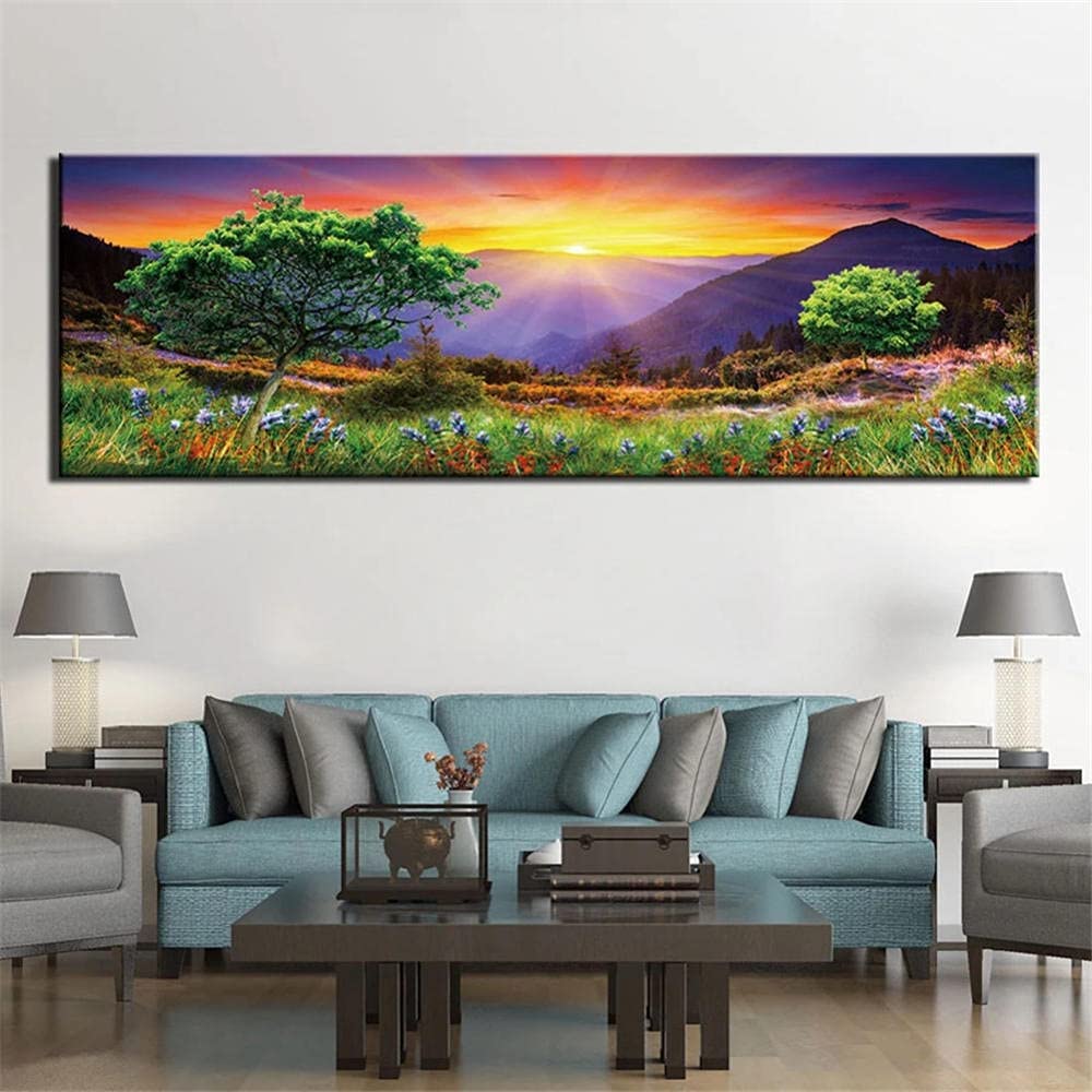Zestaw do malowania diamentowego 5D, pełne wiertło, wiosenny krajobraz zachodu słońca, 80 x 160 cm, "zrób to sam", obraz do malowania diamentami, zestaw do haftu krzyżykowego, mozaika, dekoracja