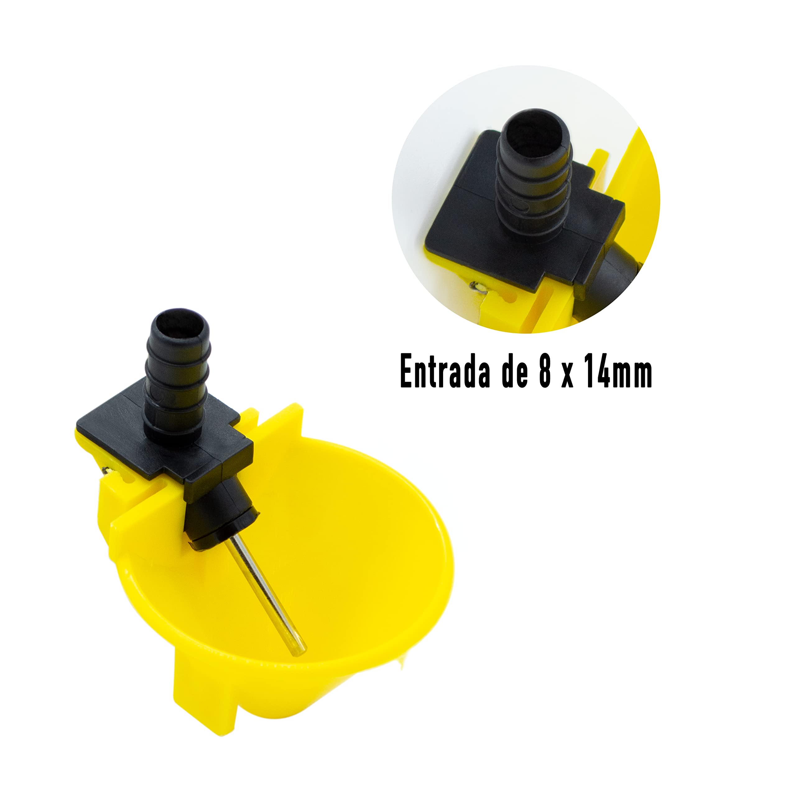 FINCA CASAREJO Pack Bebederos de Cazoleta 8x14mm - Bebederos Automáticos para Aves - Pack de Bebederos en Plástico Muy Resistente (6)
